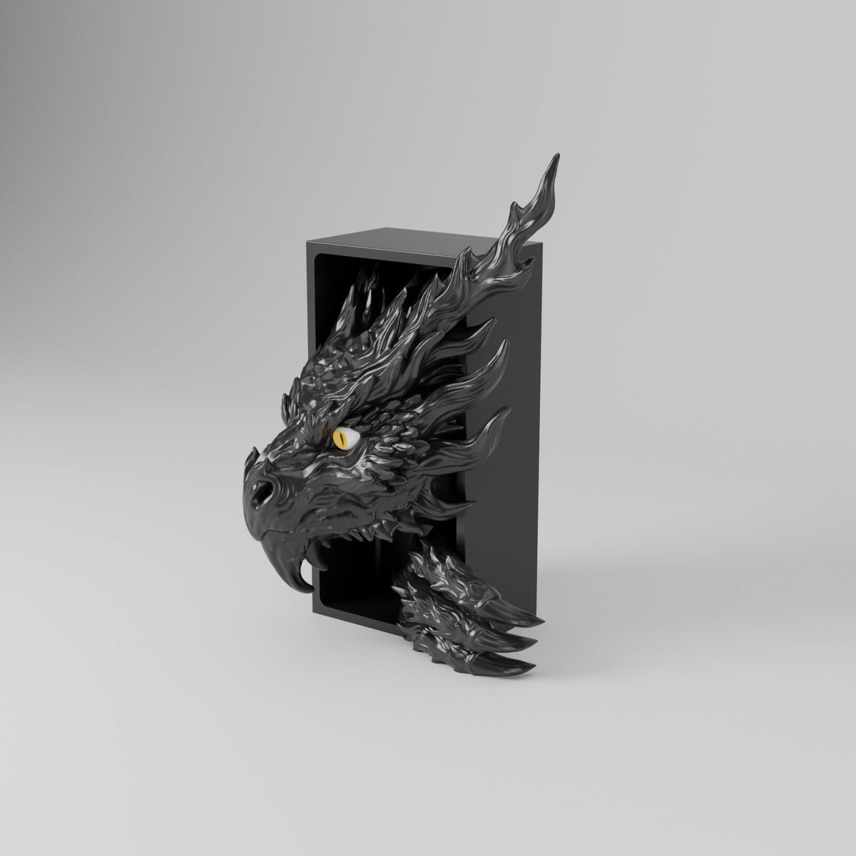 Inferno Dragon Book Nook – Fire Dragon Head or Tail Bursting from Your Bookshelf - Northern Foundry