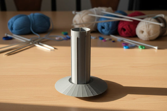 Jumbo Yarn Winder Upgrade Kit | Extended Spindle & Stabilizer Base | Converts Standard Manual Winder for Large Cakes (150g+) - Northern Foundry