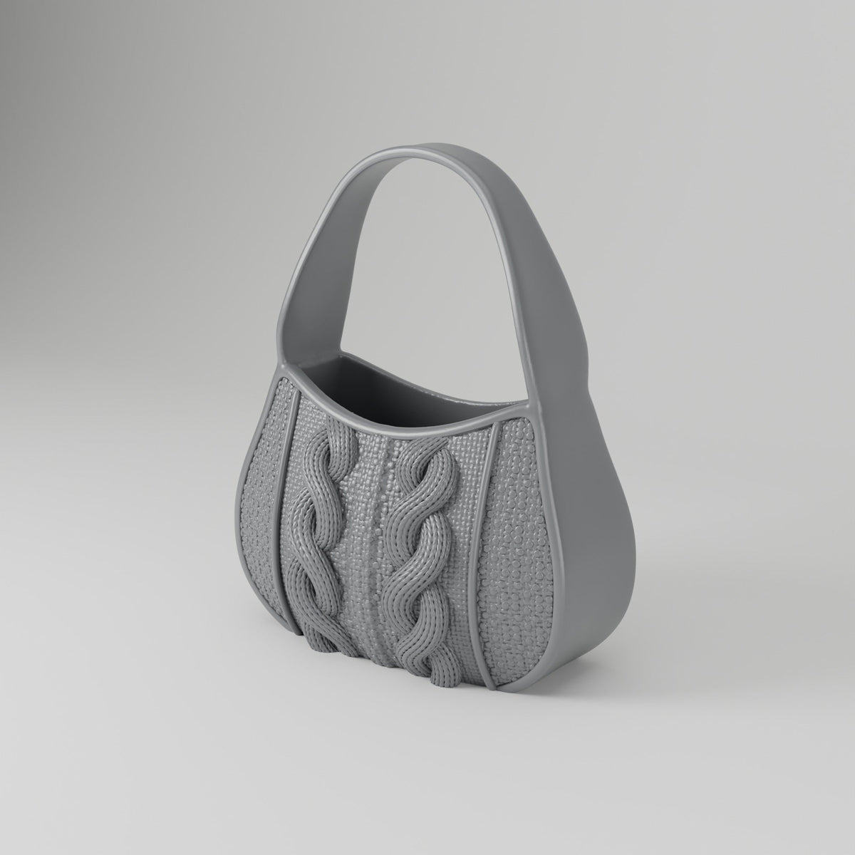 Knitted Bag Vase – Cable Knit Handbag Flower Vase with Handle - Northern Foundry