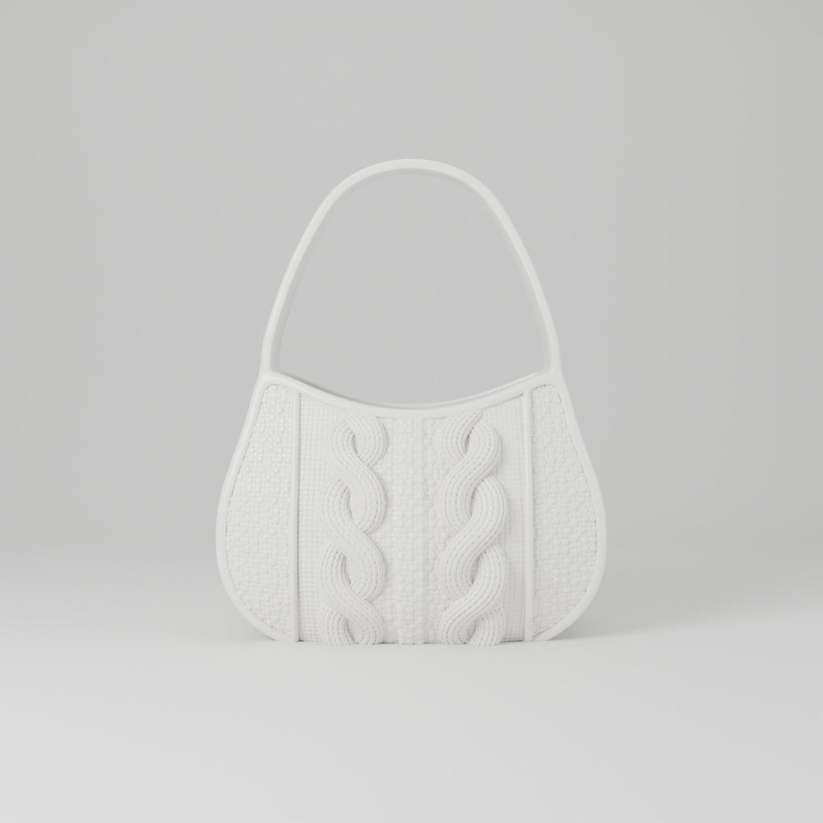 Knitted Bag Vase – Cable Knit Handbag Flower Vase with Handle - Northern Foundry