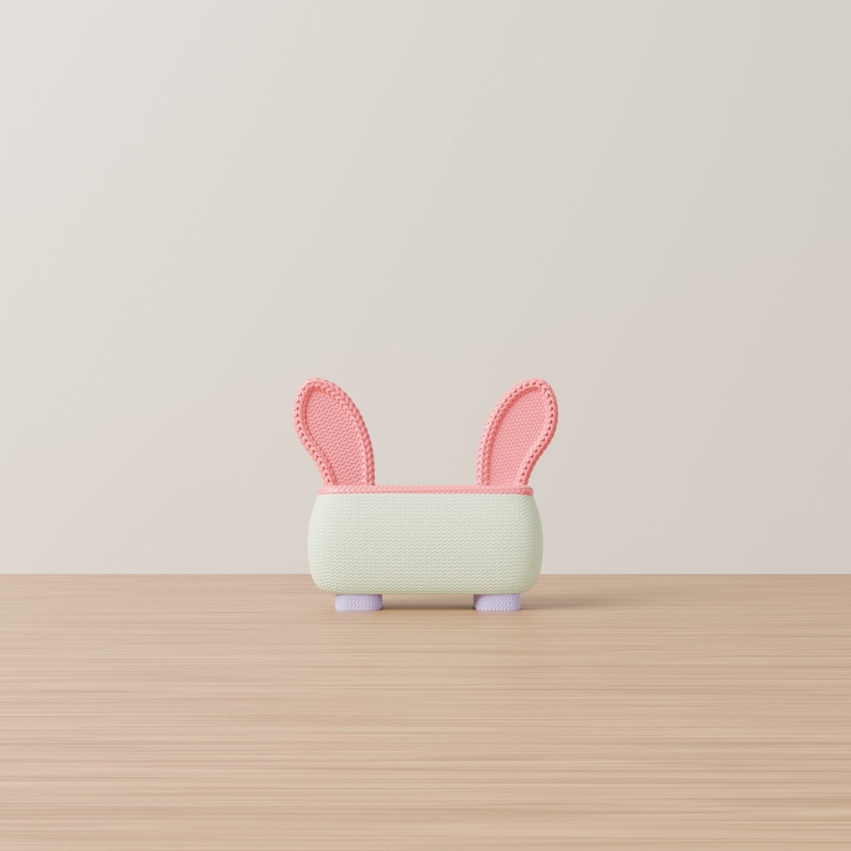 Knitted Bunny Desk Organizer – Bunny Ears Pen and Makeup Caddy - Northern Foundry