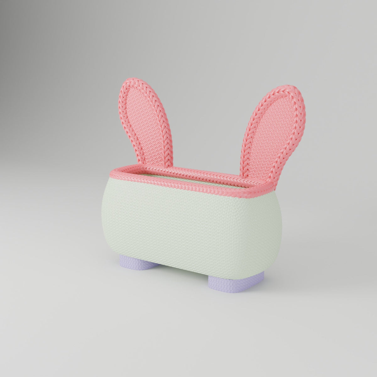 Knitted Bunny Desk Organizer – Bunny Ears Pen and Makeup Caddy - Northern Foundry