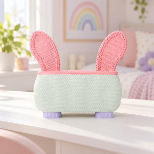 Knitted Bunny Desk Organizer – Bunny Ears Pen and Makeup Caddy - Northern Foundry