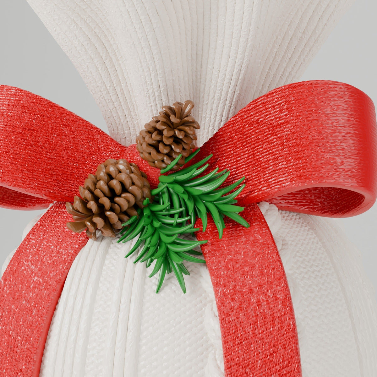 Knitted Christmas Vase with Red Bow – Cosy Sweater Holiday Vase - Northern Foundry