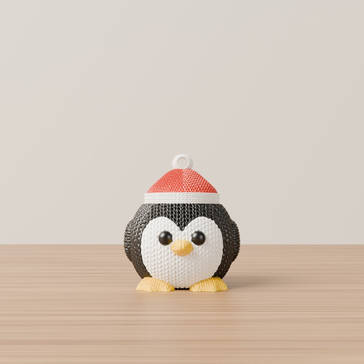 Knitted Chubby Penguin Ornament – Cute Penguin with Santa Hat Christmas Tree Decoration - Northern Foundry