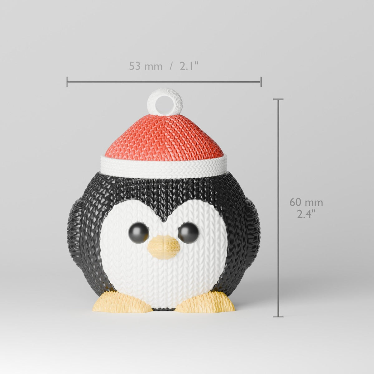 Knitted Chubby Penguin Ornament – Cute Penguin with Santa Hat Christmas Tree Decoration - Northern Foundry
