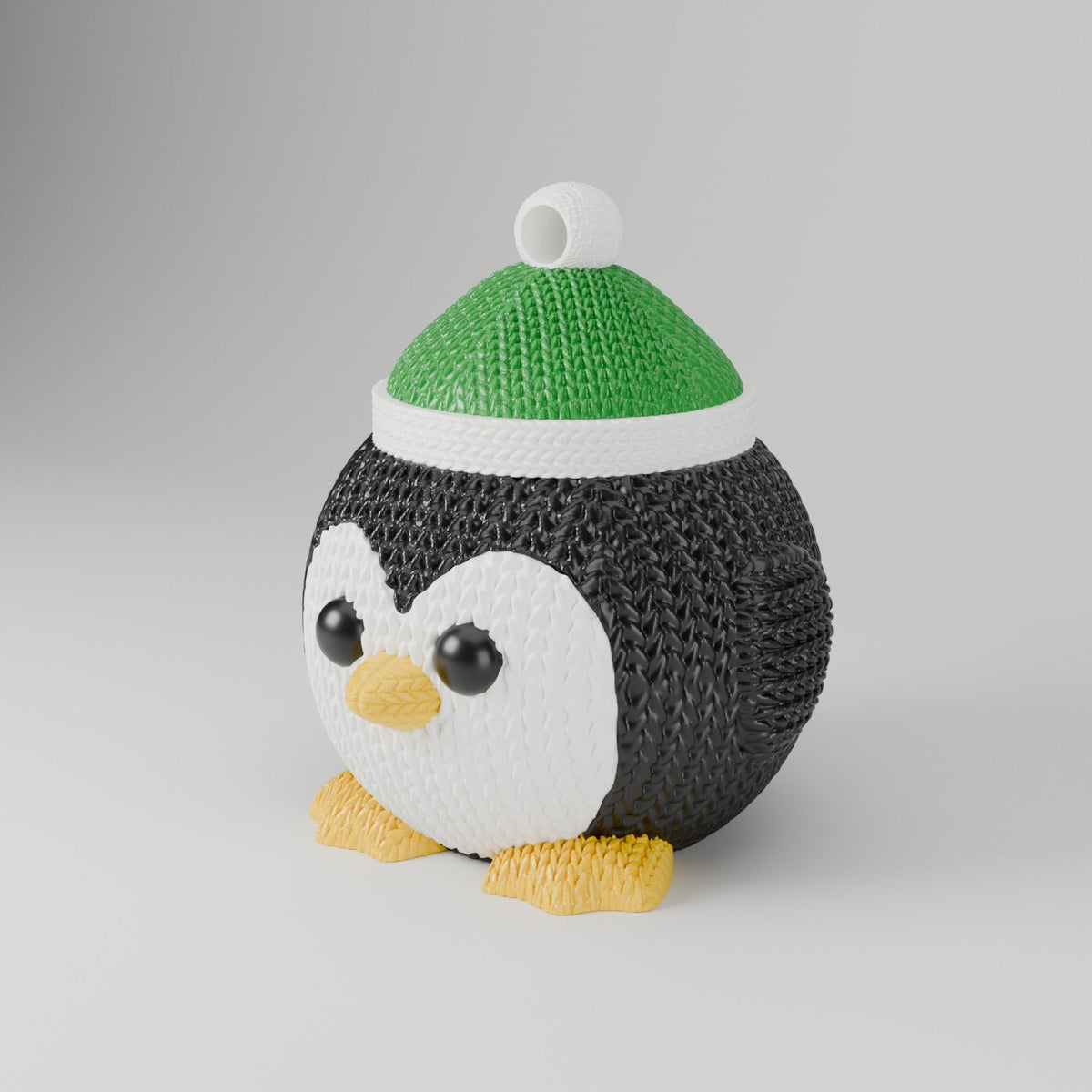 Knitted Chubby Penguin Ornament – Cute Penguin with Santa Hat Christmas Tree Decoration - Northern Foundry
