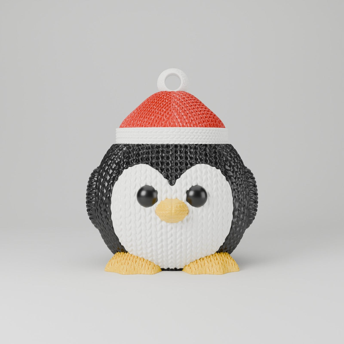 Knitted Chubby Penguin Ornament – Cute Penguin with Santa Hat Christmas Tree Decoration - Northern Foundry