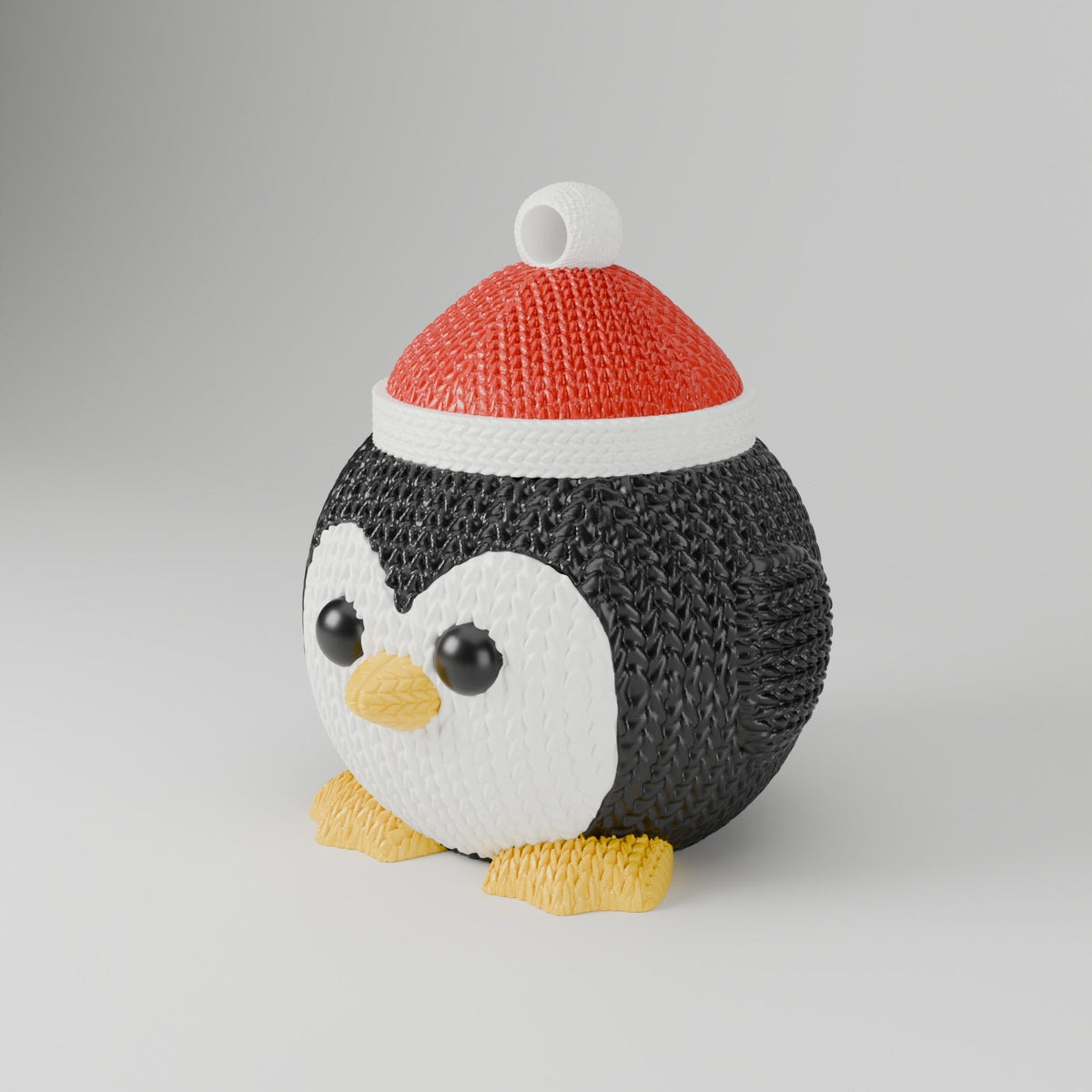 Knitted Chubby Penguin Ornament – Cute Penguin with Santa Hat Christmas Tree Decoration - Northern Foundry