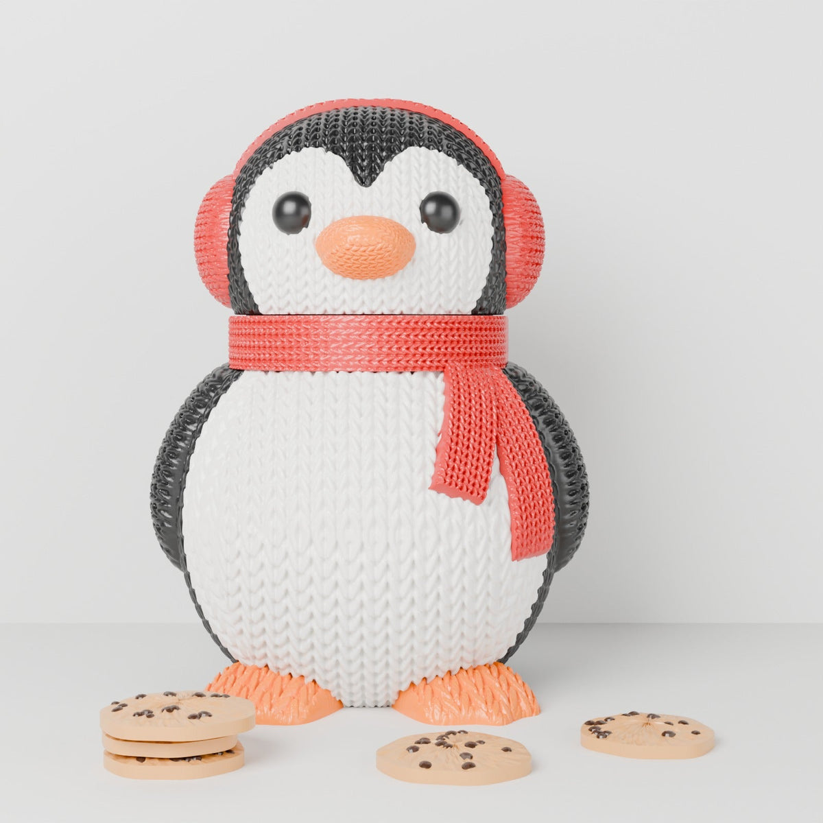 Knitted Penguin Cookie Jar – Cosy Christmas Treat Jar with Lift-Off Head - Northern Foundry