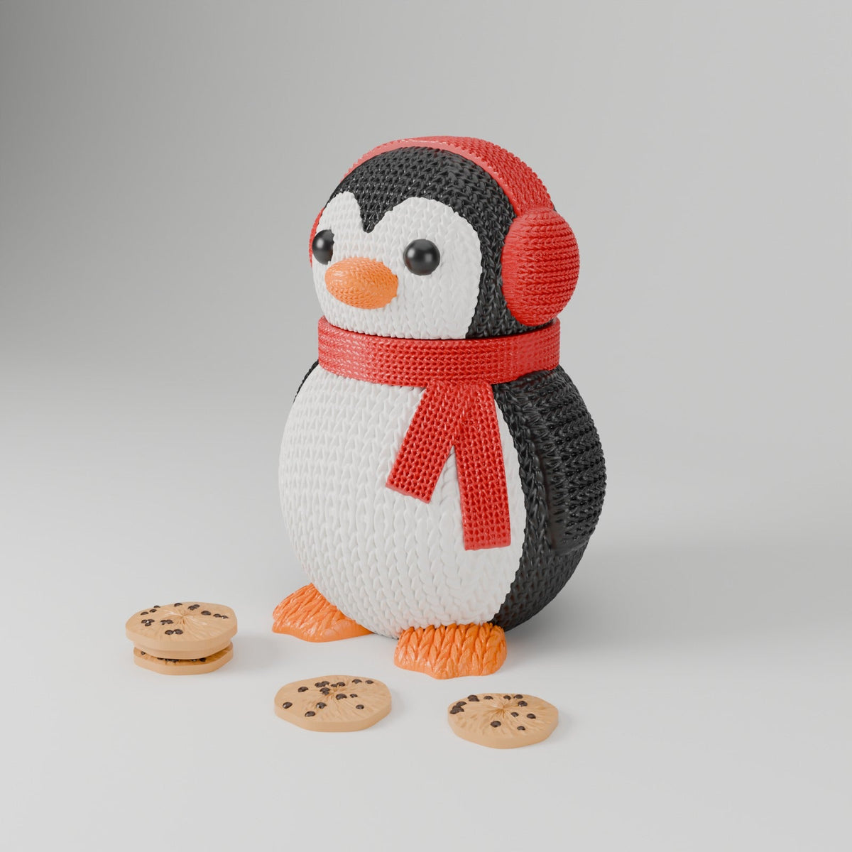 Knitted Penguin Cookie Jar – Cosy Christmas Treat Jar with Lift-Off Head - Northern Foundry