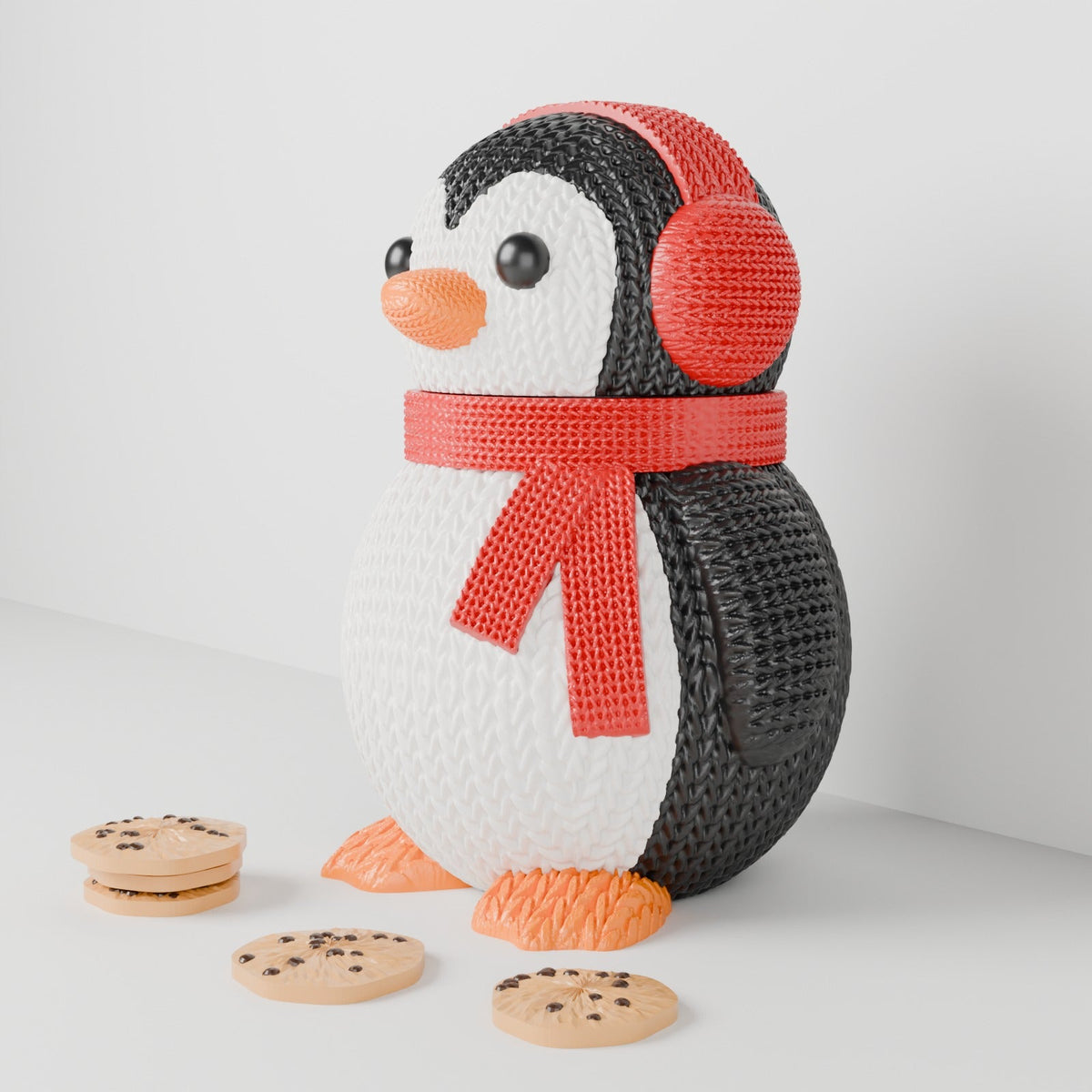 Knitted Penguin Cookie Jar – Cosy Christmas Treat Jar with Lift-Off Head - Northern Foundry
