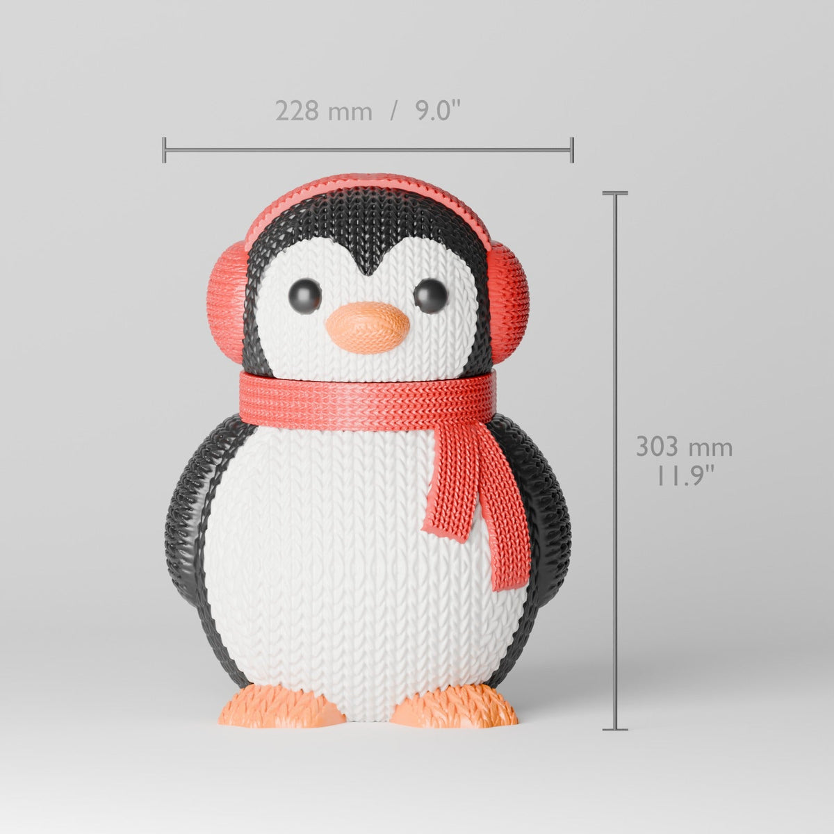 Knitted Penguin Cookie Jar – Cosy Christmas Treat Jar with Lift-Off Head - Northern Foundry
