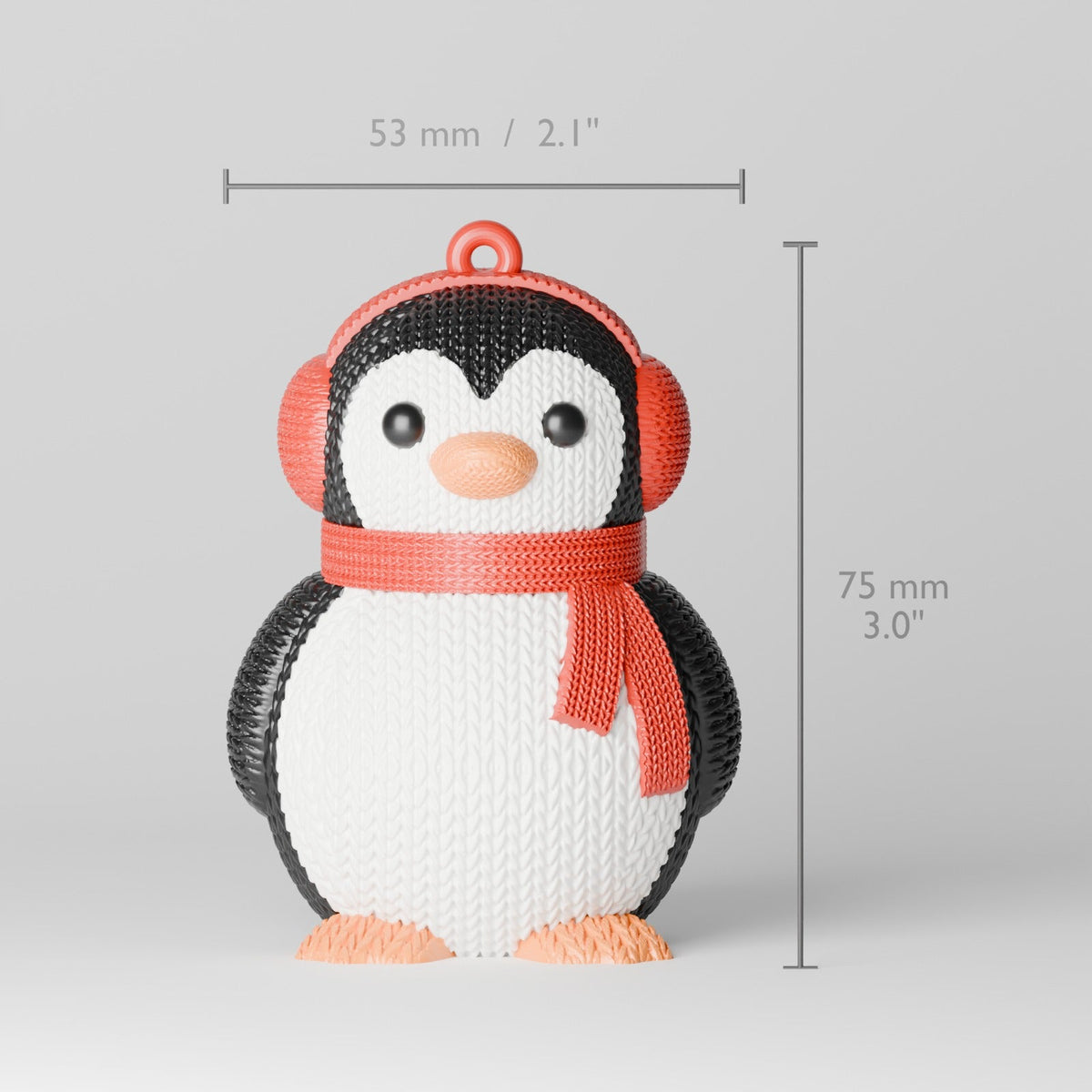 Knitted Penguin Ornament – Penguin with Scarf and Earmuffs Christmas Tree Decoration - Northern Foundry