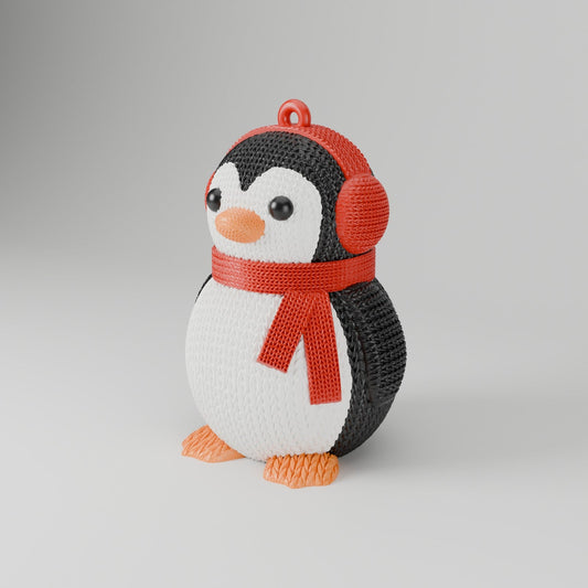 Knitted Penguin Ornament – Penguin with Scarf and Earmuffs Christmas Tree Decoration - Northern Foundry