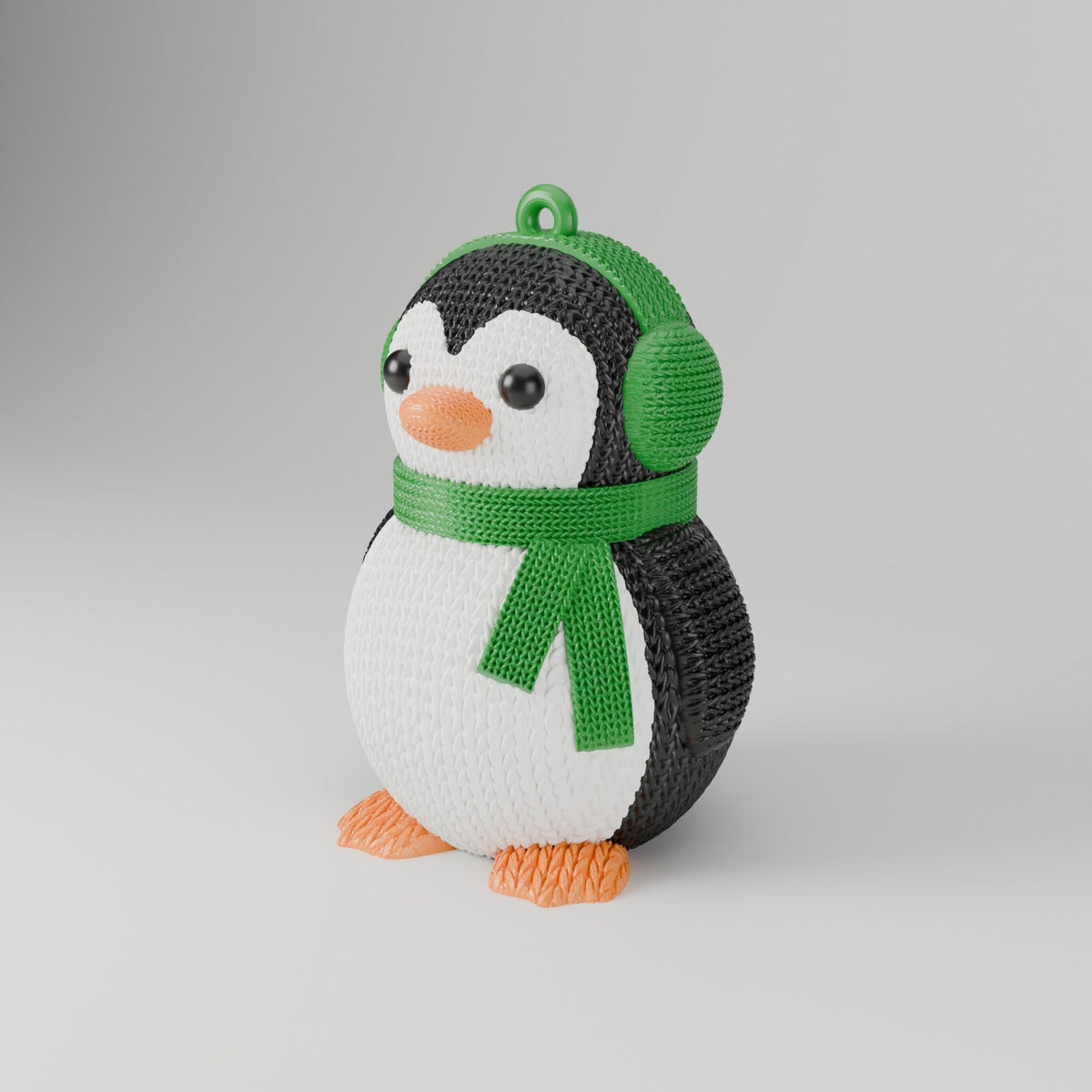 Knitted Penguin Ornament – Penguin with Scarf and Earmuffs Christmas Tree Decoration - Northern Foundry