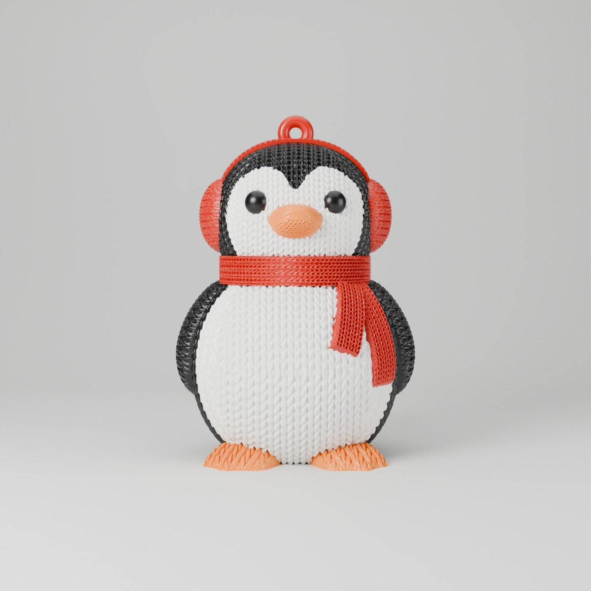 Knitted Penguin Ornament – Penguin with Scarf and Earmuffs Christmas Tree Decoration - Northern Foundry