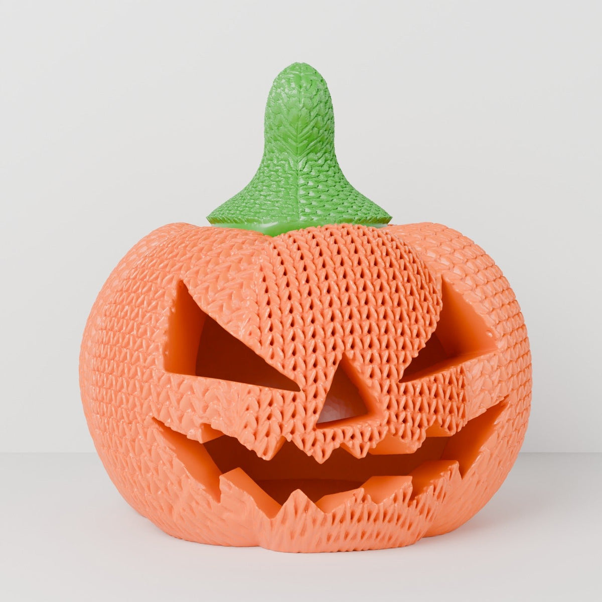 Knitted Pumpkin Jack-O-Lantern – Cozy Knit-Texture LED Tealight Pumpkin for Halloween and Fall - Northern Foundry