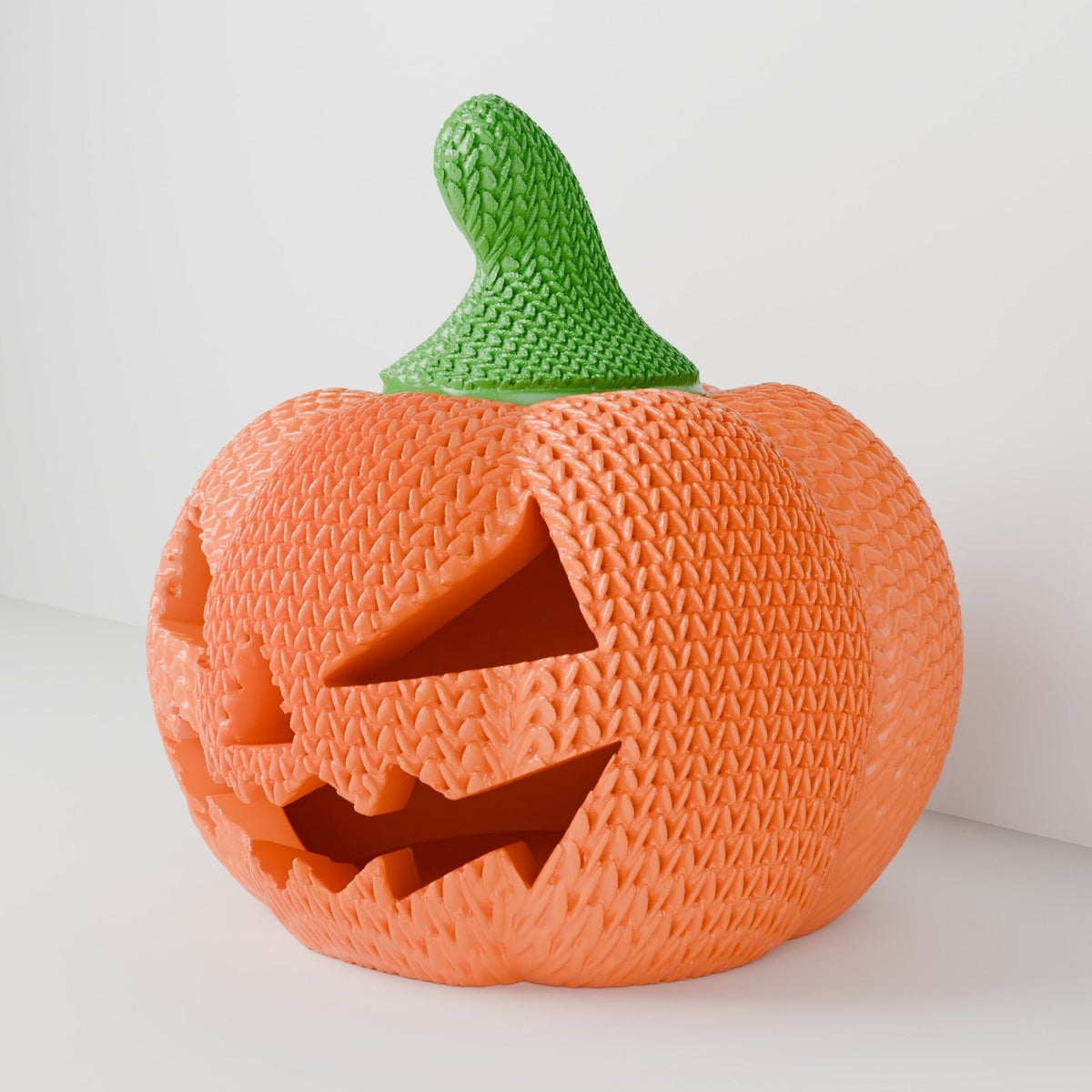 Knitted Pumpkin Jack-O-Lantern – Cozy Knit-Texture LED Tealight Pumpkin for Halloween and Fall - Northern Foundry