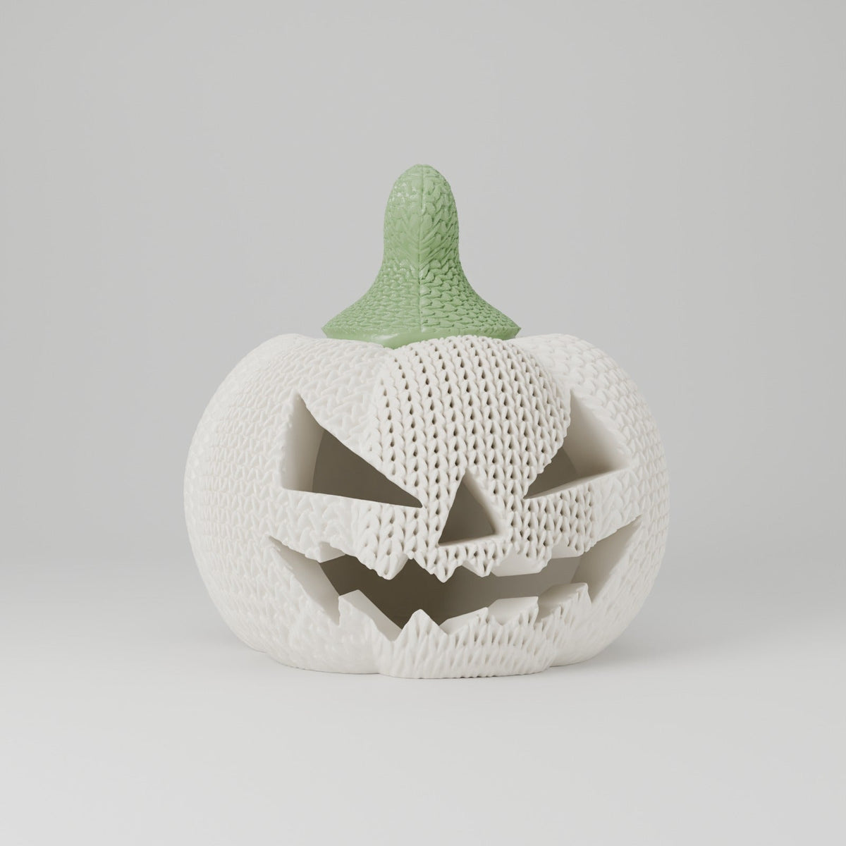 Knitted Pumpkin Jack-O-Lantern – Cozy Knit-Texture LED Tealight Pumpkin for Halloween and Fall - Northern Foundry