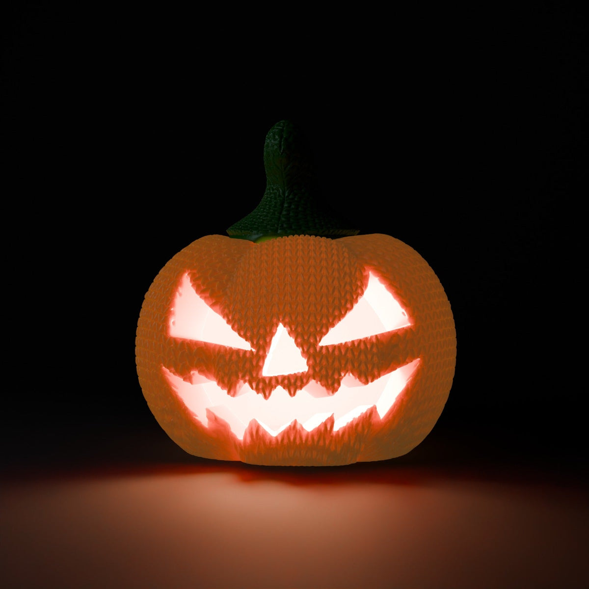 Knitted Pumpkin Jack-O-Lantern – Cozy Knit-Texture LED Tealight Pumpkin for Halloween and Fall - Northern Foundry