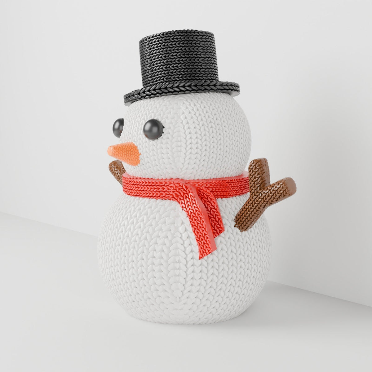 Knitted Snowman Figurine – Cozy Sweater-Knit Christmas Decor - Northern Foundry