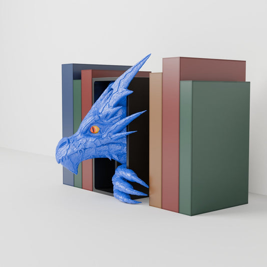 Lightning Dragon Book Nook – Storm Dragon Head or Tail Bursting from Your Bookshelf - Northern Foundry
