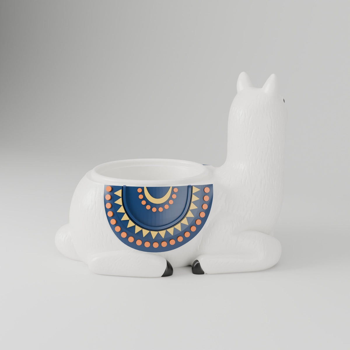 Llama Flower Pot – Resting Llama Planter with Saddle Blanket - Northern Foundry