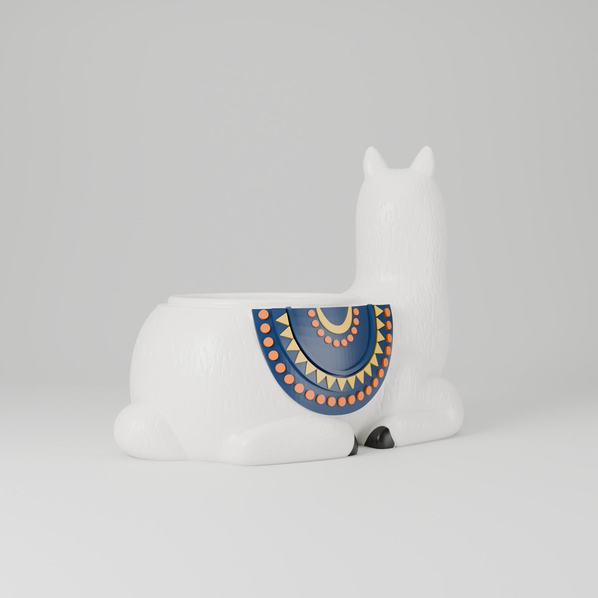 Llama Flower Pot – Resting Llama Planter with Saddle Blanket - Northern Foundry