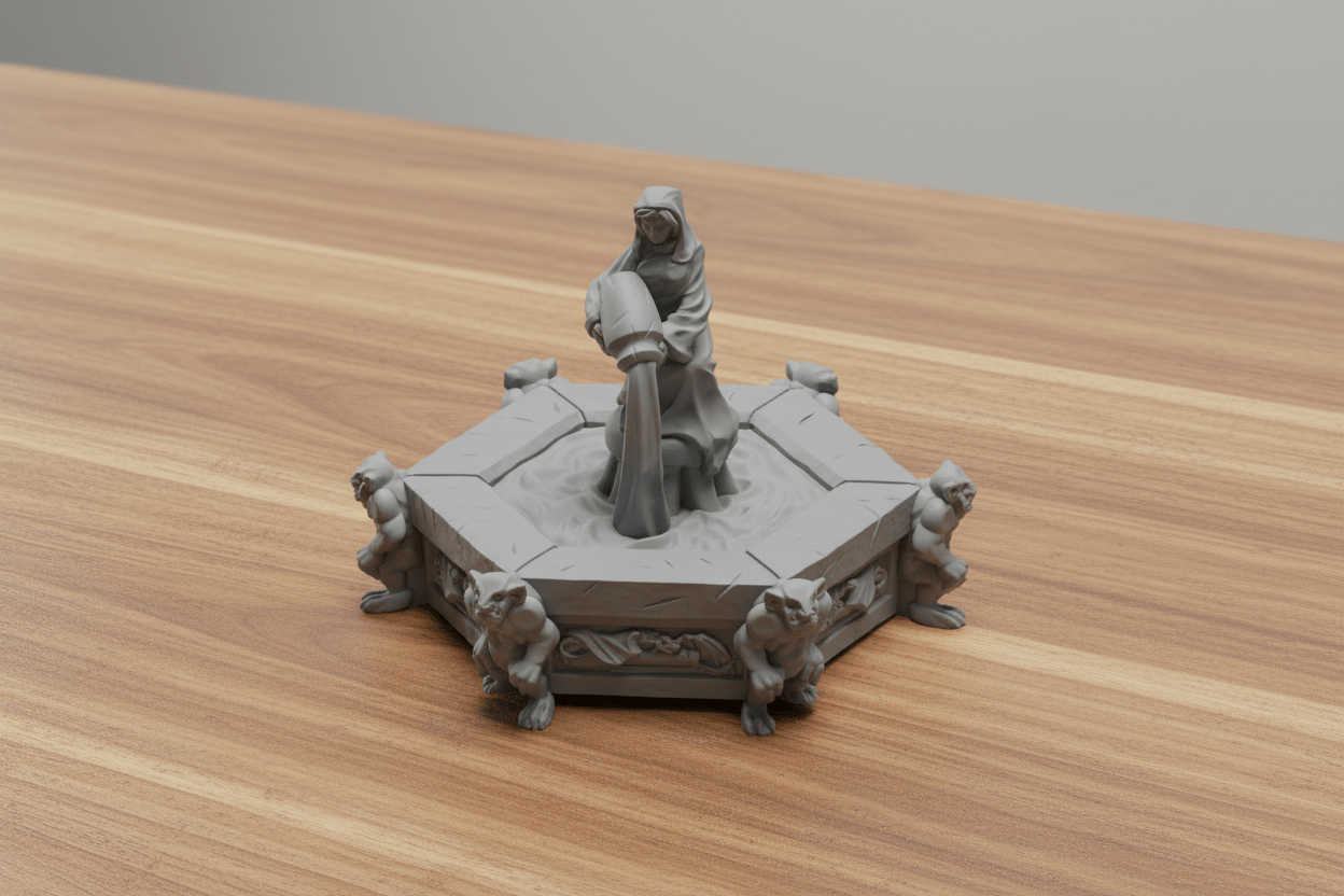 Medieval Market Square Terrain | Merchant Stalls, Fountain & Cart | RPG Village Scatter Scenery | Dragonshire Series - Northern Foundry