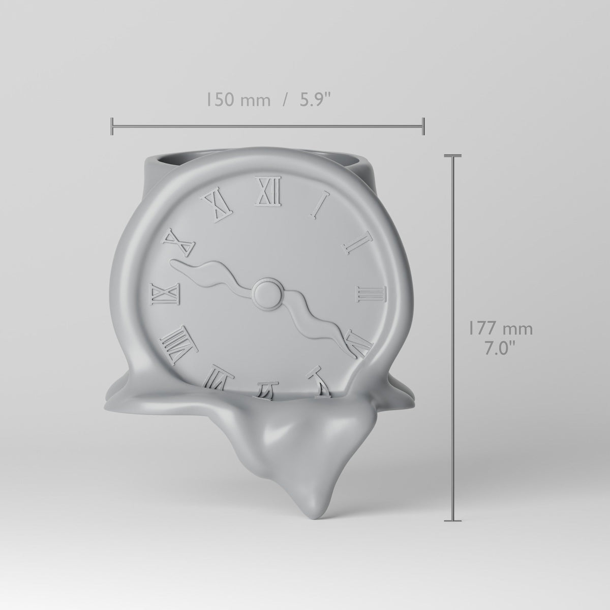 Melting Clock Vase – Surreal Shelf Edge Sculpture Vase - Northern Foundry