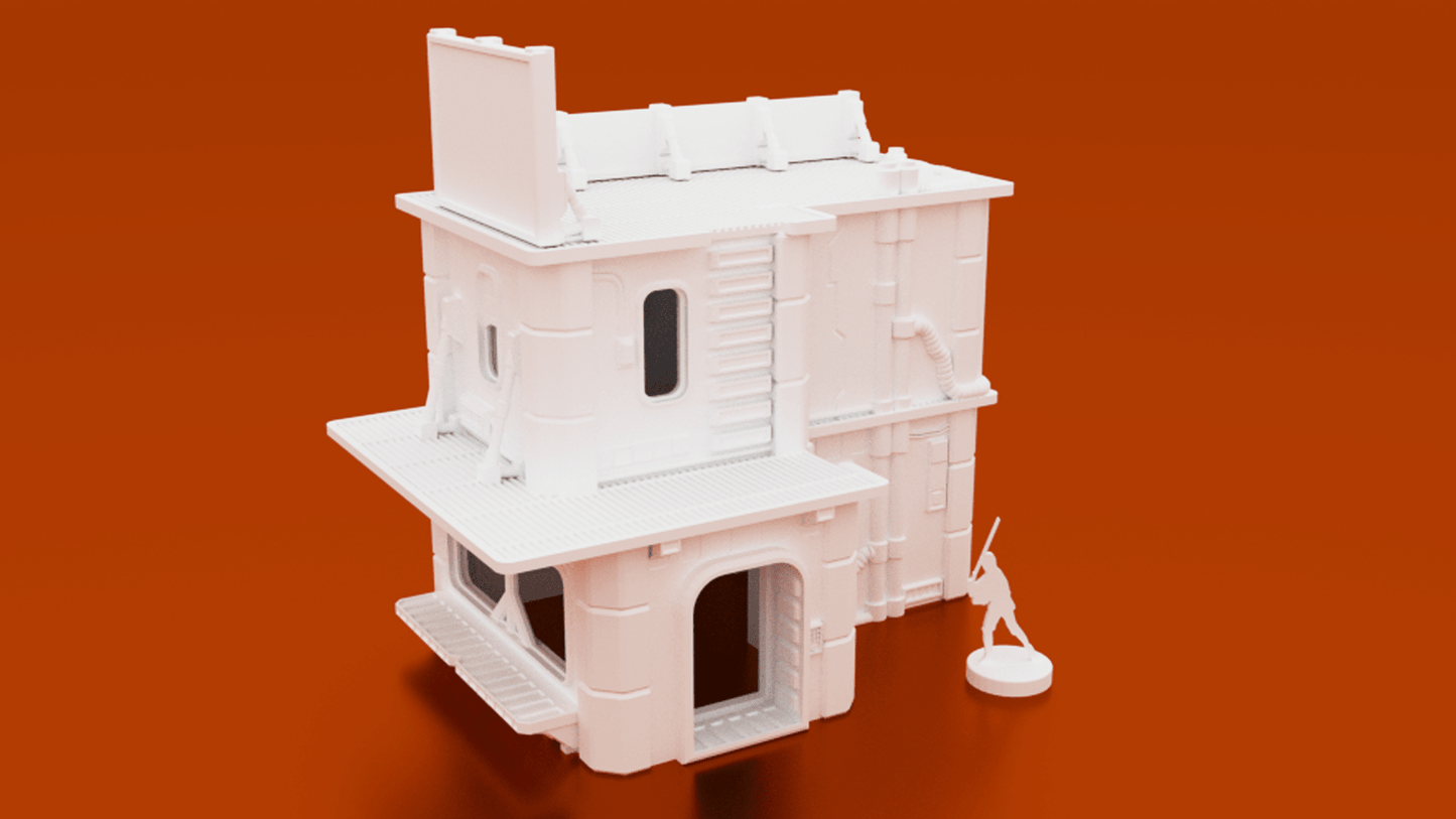 MidRim City Phase 2 Bundle – 6 Sci-Fi Buildings with Interiors (28mm/34mm) - Northern Foundry