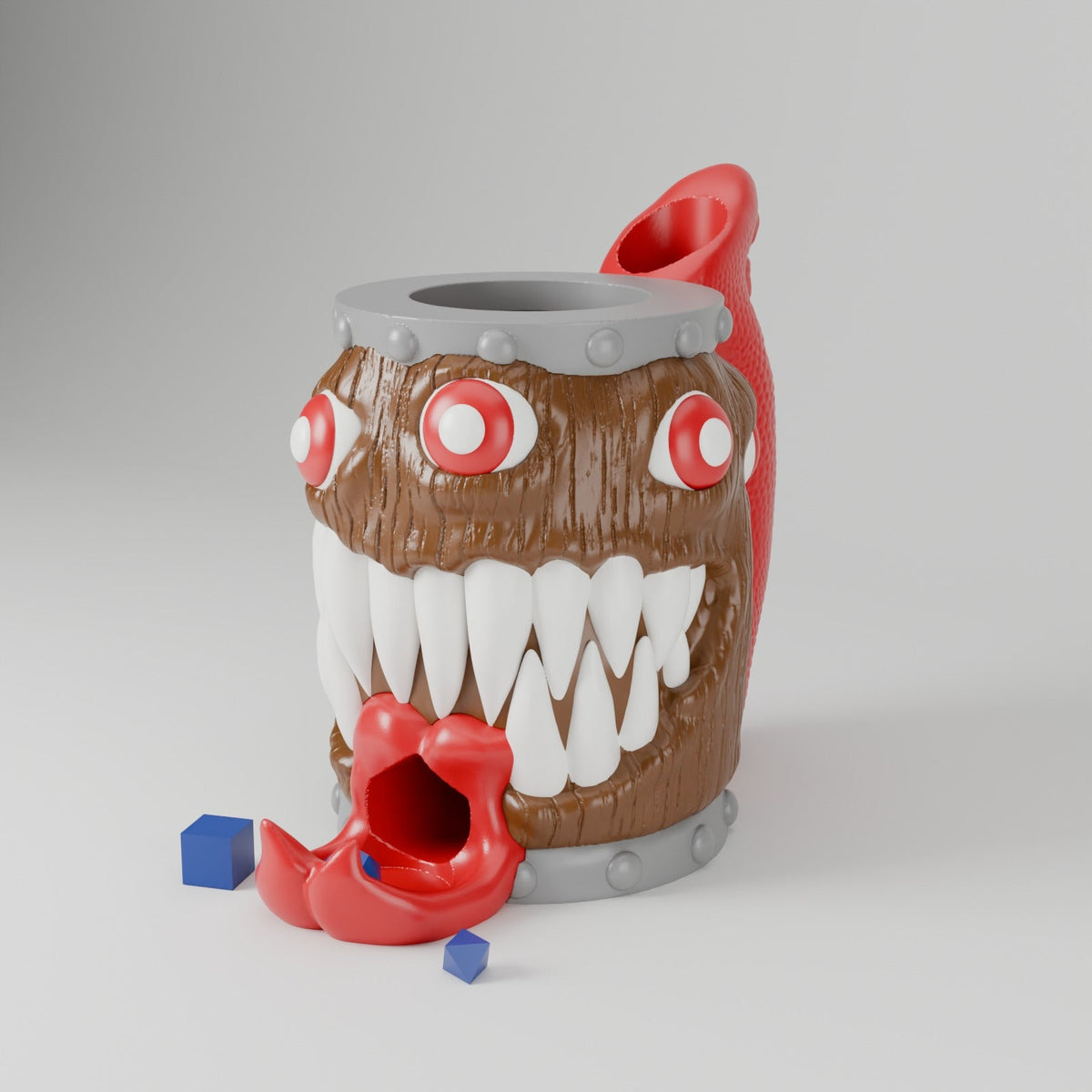 Mimic Dice Tower Can Cooler – Monster Barrel Dice Roller and Drink Holder for Game Night - Northern Foundry