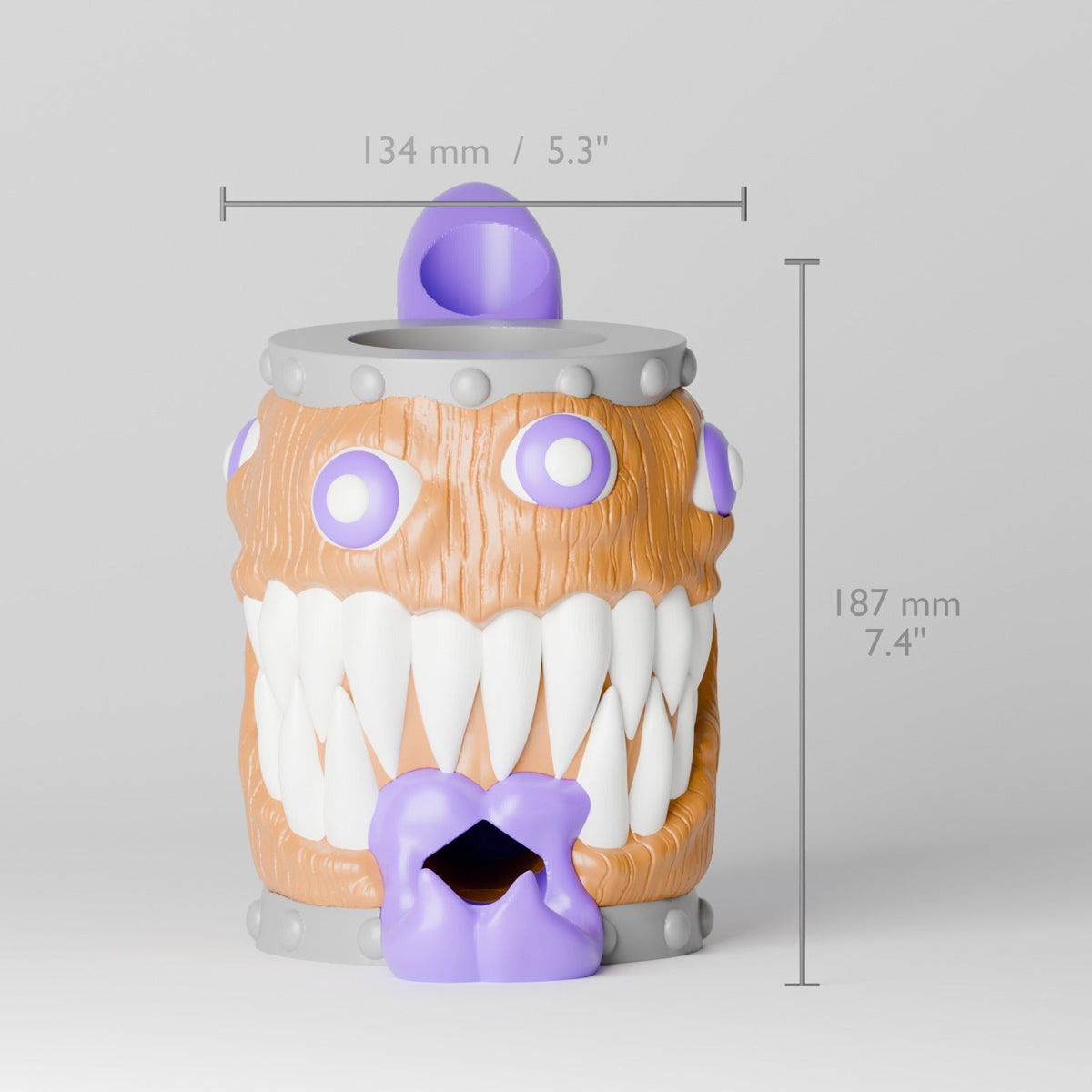 Mimic Dice Tower Can Cooler – Monster Barrel Dice Roller and Drink Holder for Game Night - Northern Foundry