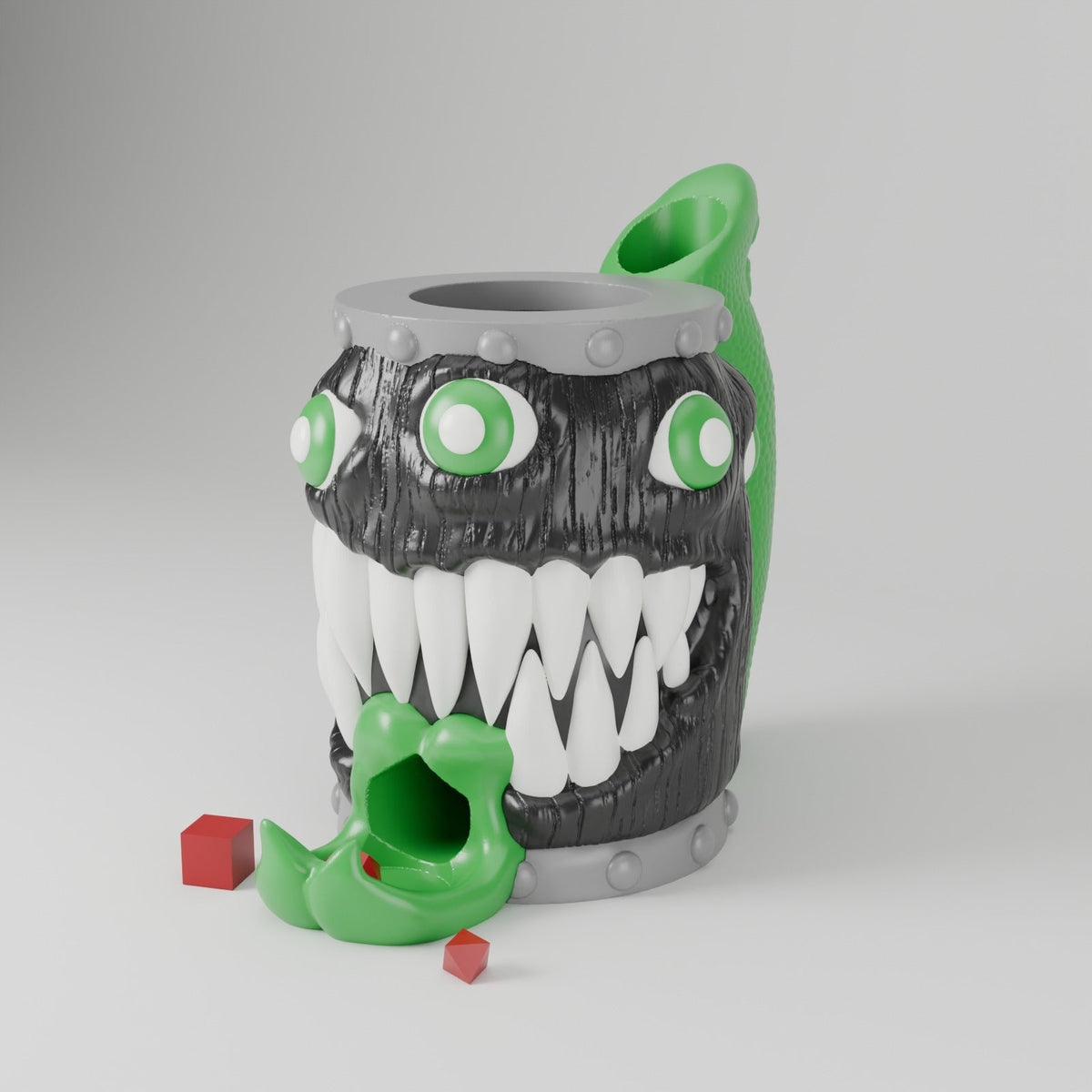 Mimic Dice Tower Can Cooler – Monster Barrel Dice Roller and Drink Holder for Game Night - Northern Foundry