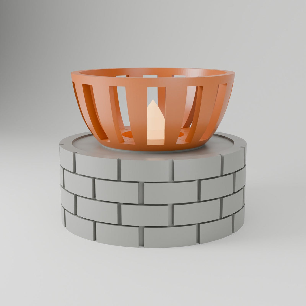 Miniature Brazier LED Tealight Holder – Tiny Fire Pit Candle Sleeve with Stone Base - Northern Foundry
