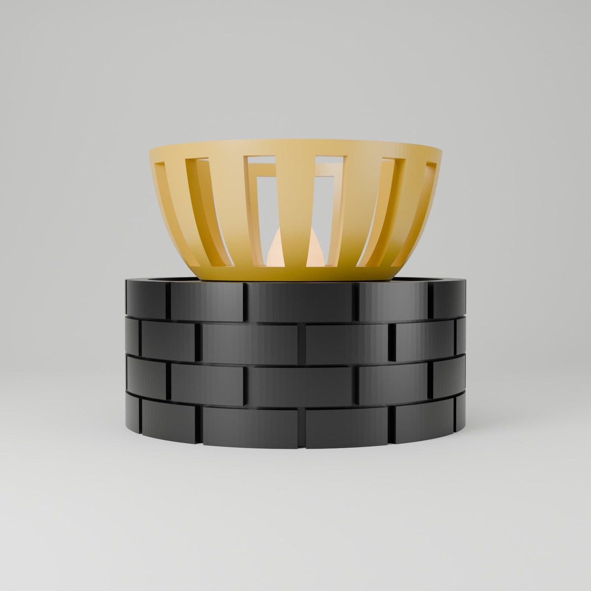 Miniature Brazier LED Tealight Holder – Tiny Fire Pit Candle Sleeve with Stone Base - Northern Foundry
