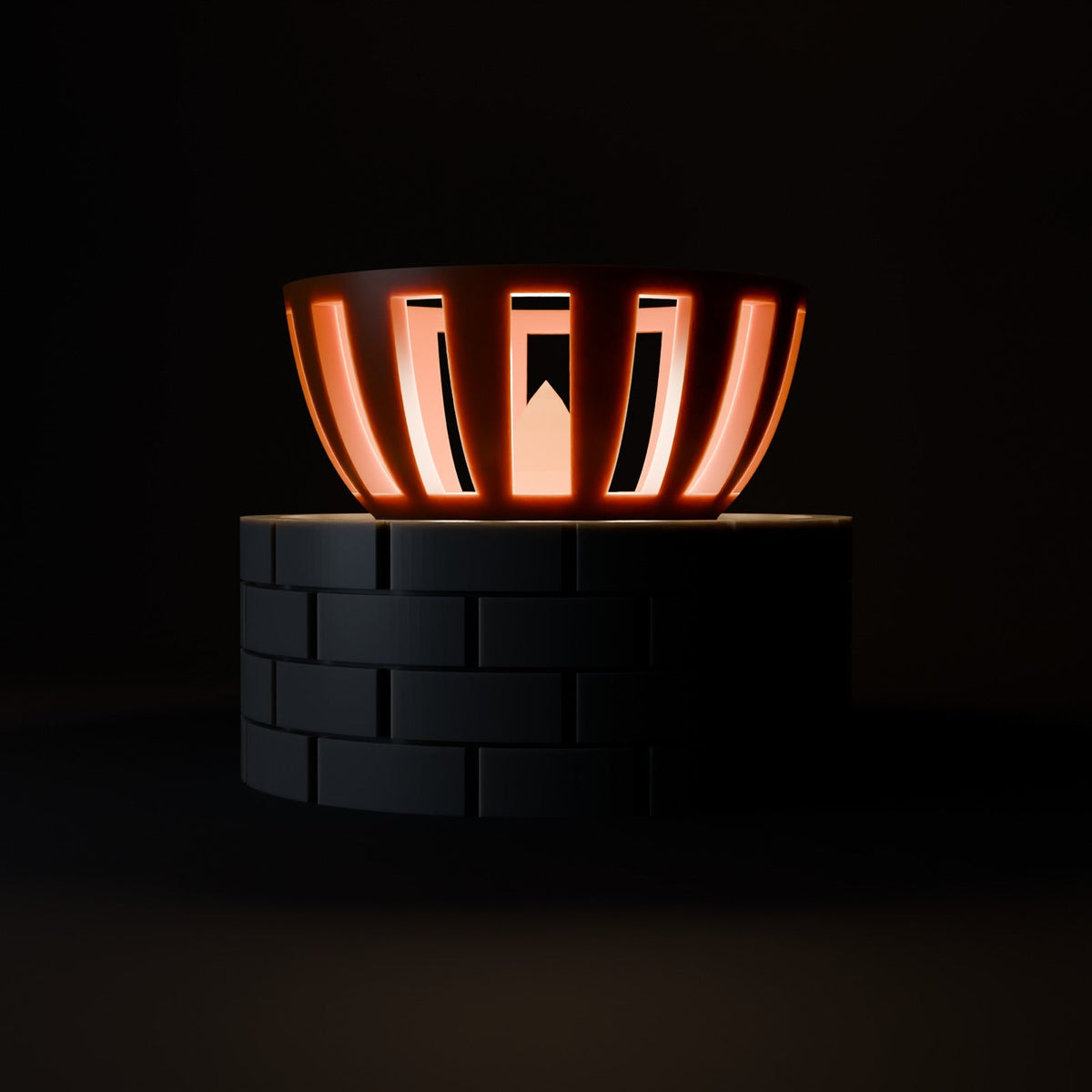Miniature Brazier LED Tealight Holder – Tiny Fire Pit Candle Sleeve with Stone Base - Northern Foundry