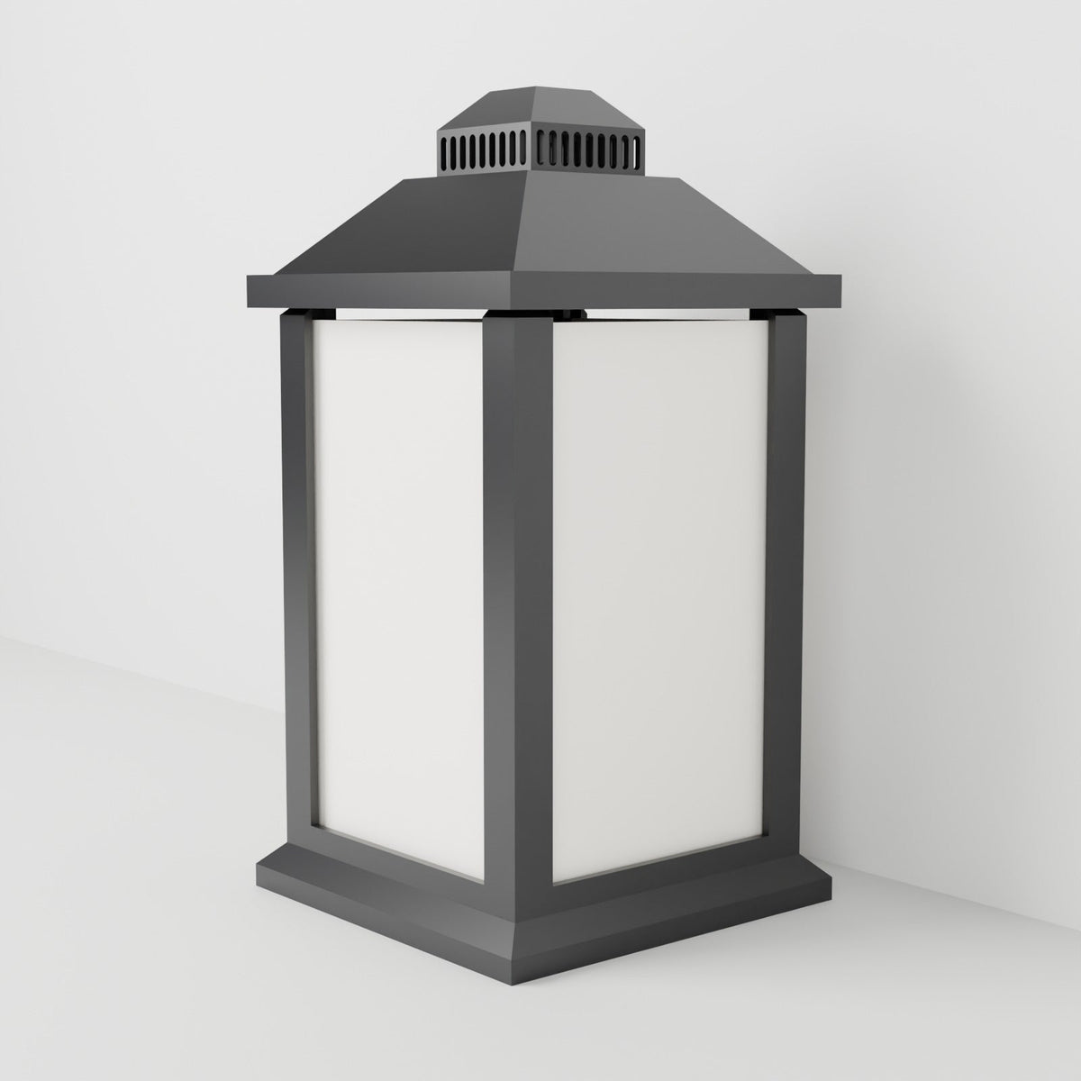 Minimalist Lantern with Frosted Panels – Modern LED Table Lantern, Cozy Accent Light - Northern Foundry