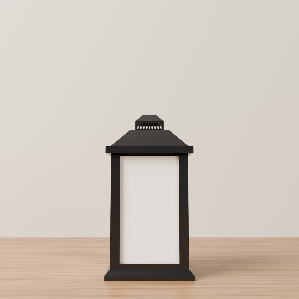Minimalist Lantern with Frosted Panels – Modern LED Table Lantern, Cozy Accent Light - Northern Foundry