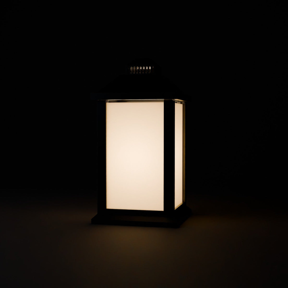Minimalist Lantern with Frosted Panels – Modern LED Table Lantern, Cozy Accent Light - Northern Foundry
