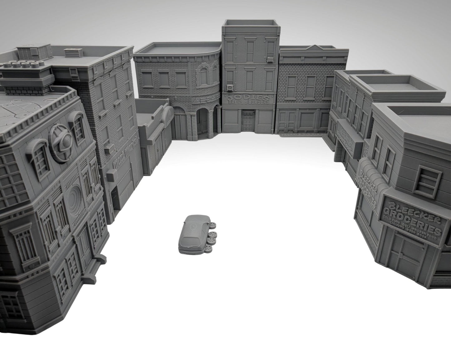 Modern NYC City Block Terrain Bundle – 10 Buildings + Car (28mm/32mm/40mm) - Northern Foundry