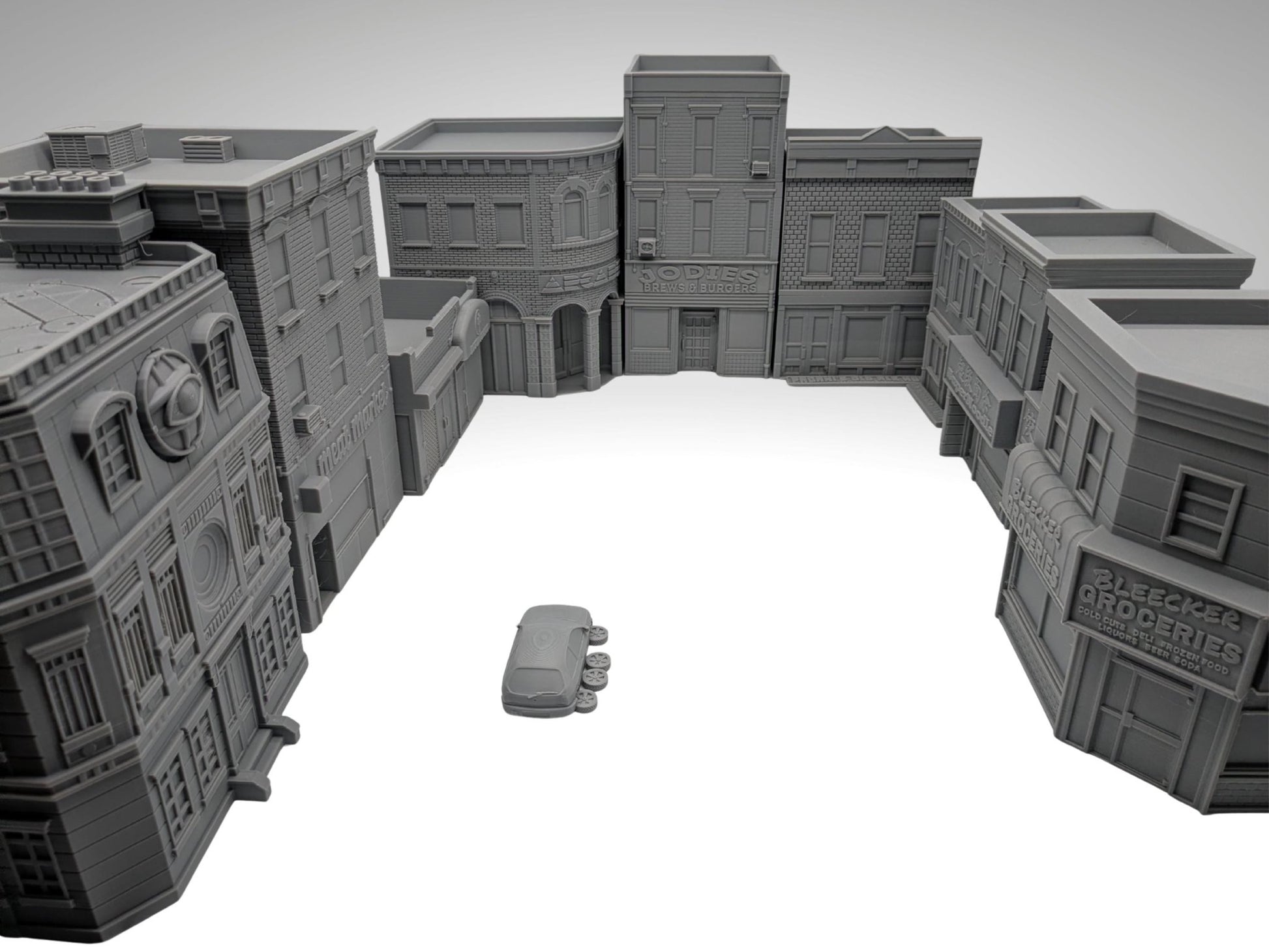 Modern NYC City Block Terrain Bundle – 10 Buildings + Car (28mm/32mm/40mm) - Northern Foundry