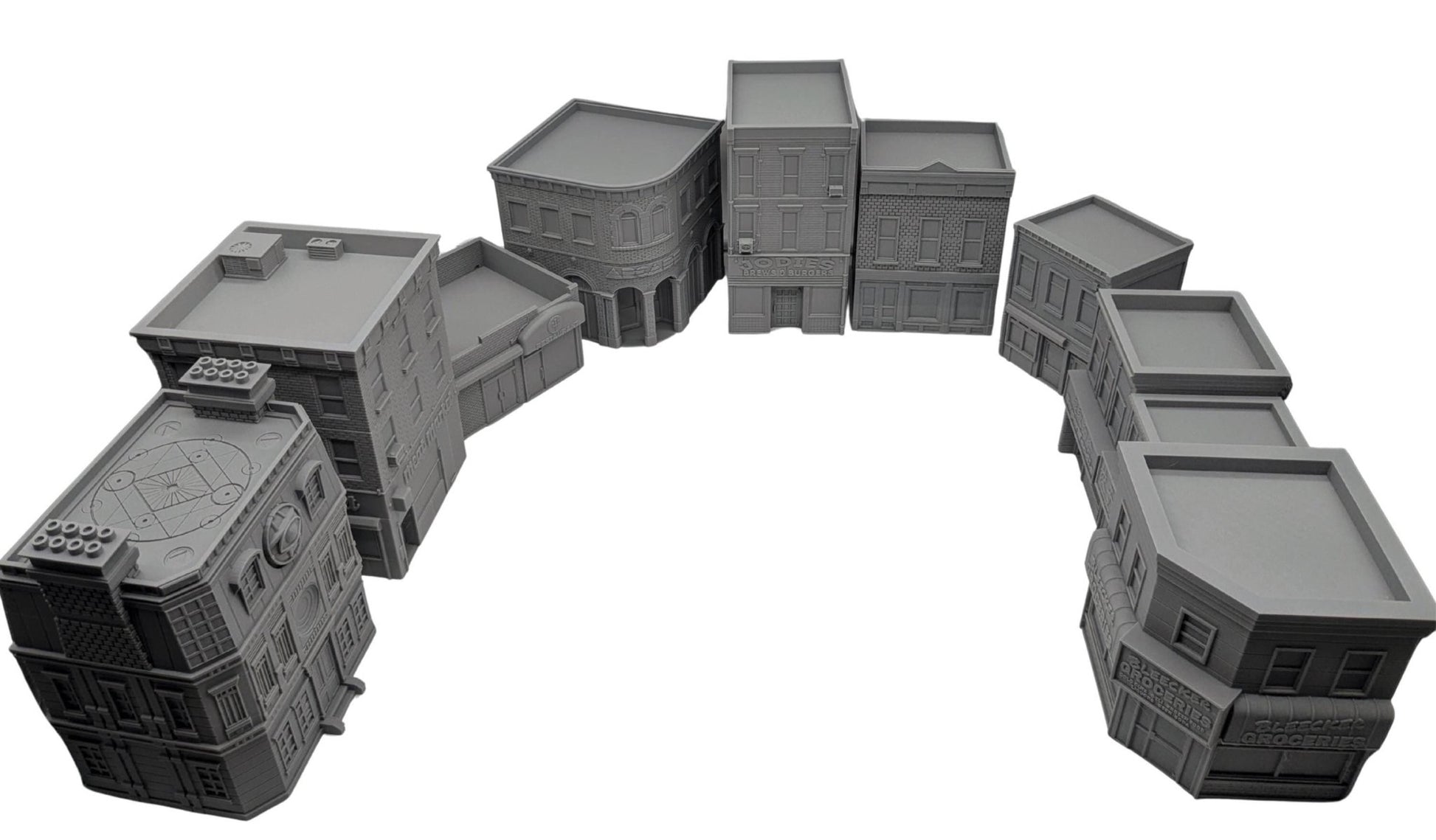 Modern NYC City Block Terrain Bundle – 10 Buildings + Car (28mm/32mm/40mm) - Northern Foundry