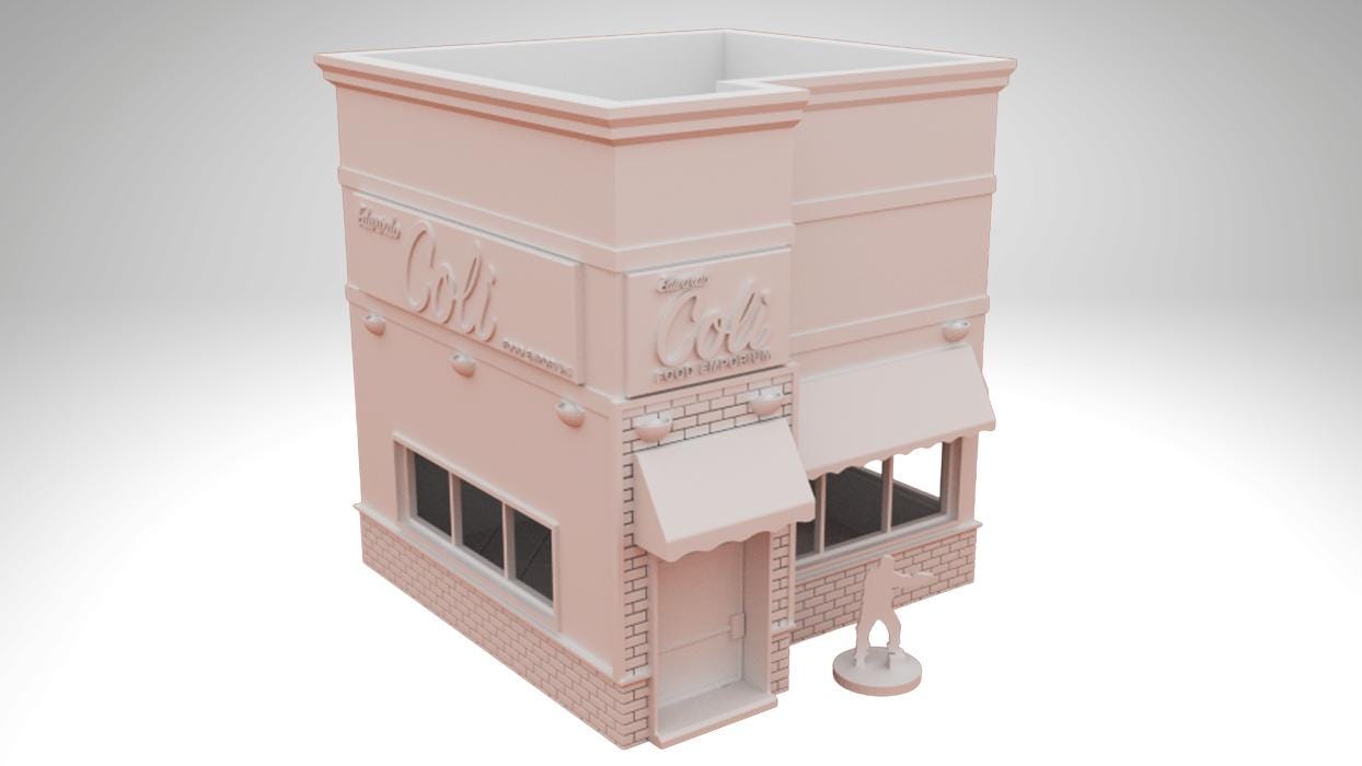 Modern Storefront Terrain Bundle – 8 Buildings + Taco Truck (28mm/32mm/40mm) - Northern Foundry