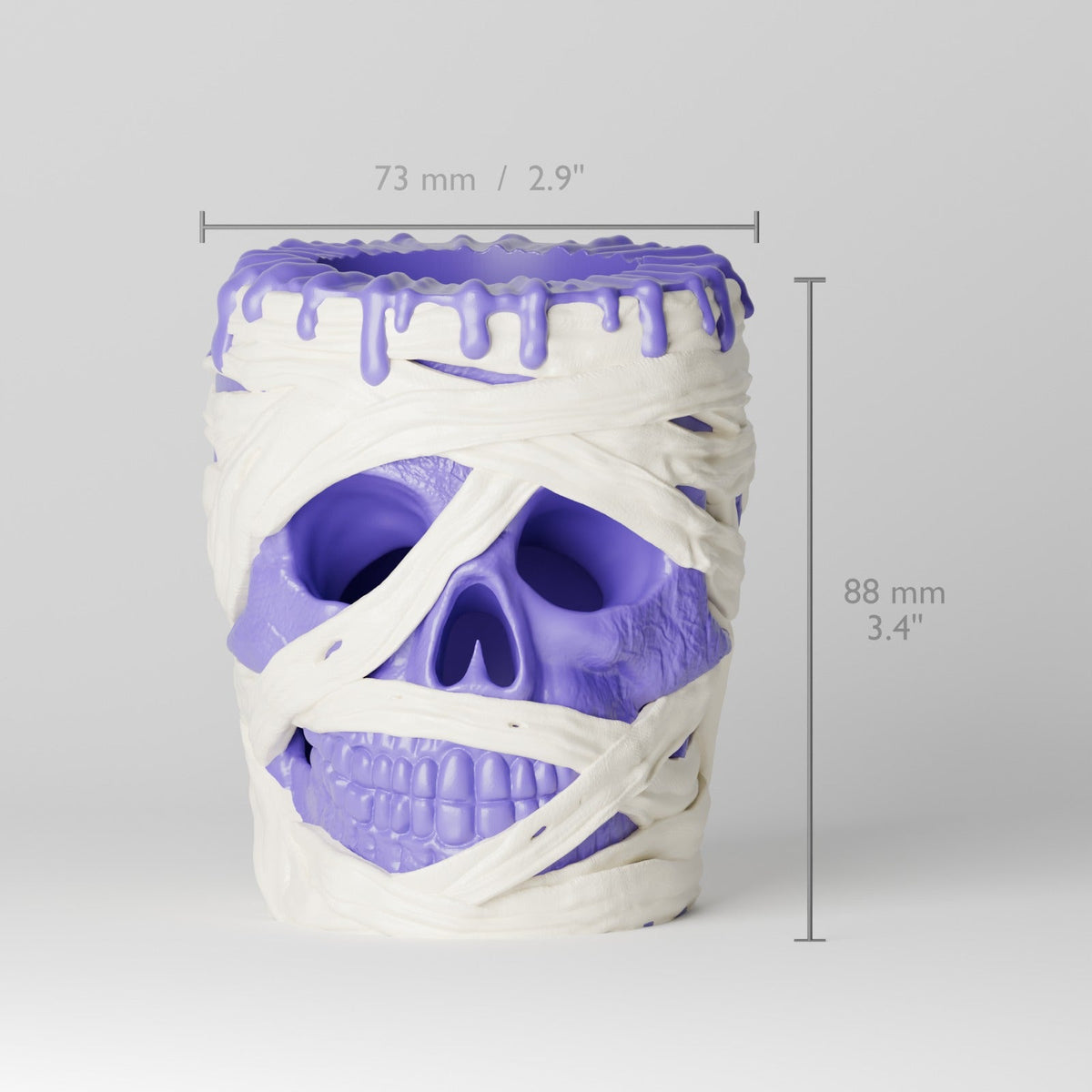 Mummy Skull Tealight Holder – Bandage-Wrapped Skull Halloween Candle Holder - Northern Foundry