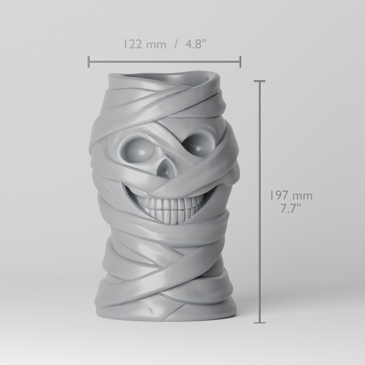 Mummy Skull Vase – Bandage-Wrapped Halloween Flower Vase - Northern Foundry
