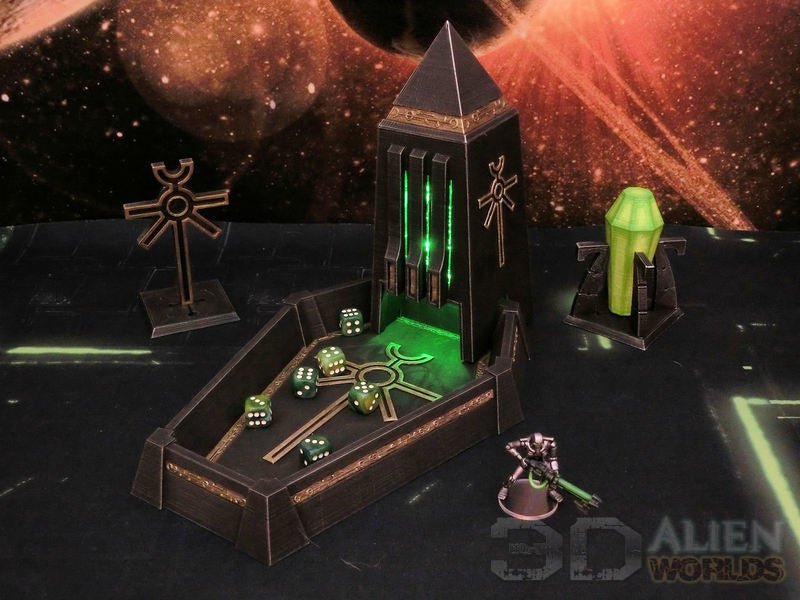 Necrontyr Dice Tray & Gaming Accessories Bundle - Northern Foundry