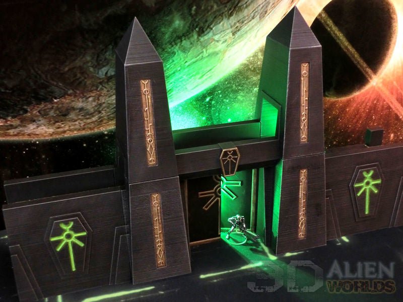 Necrontyr Walls & Defenses Bundle – Alien Fortification Terrain (28mm/32mm/40mm) - Northern Foundry