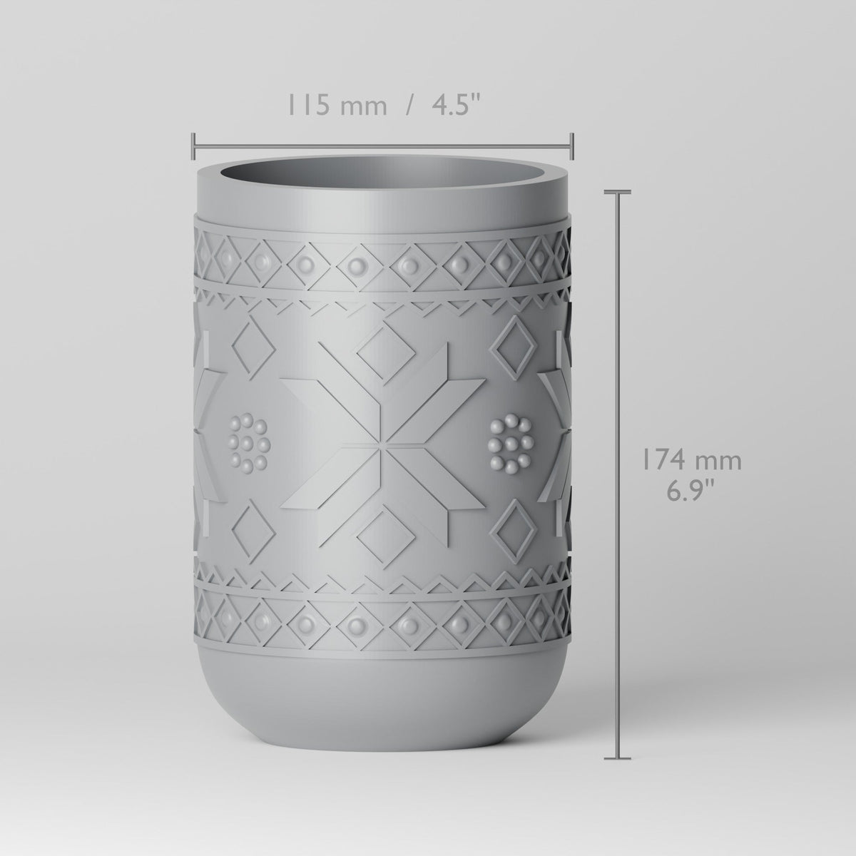 Nordic Snowflake Vase – Scandinavian Sweater Pattern Flower Vase - Northern Foundry